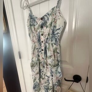 🎄Tropical floral print dress